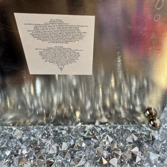 Crystal-Embellished Silver Organizer basket bling diamonds mirror - Picture 6 of 6